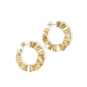New! Golden Waves Hoop Earrings